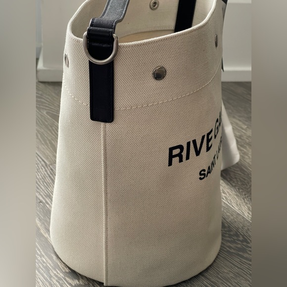 Saint Laurent Rive Gauche Linen Bucket bag / authentic/ never worn - Picture 3 of 4